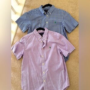 2 Boys Ralph Lauren short sleeves button down shirt size Large(14-16)